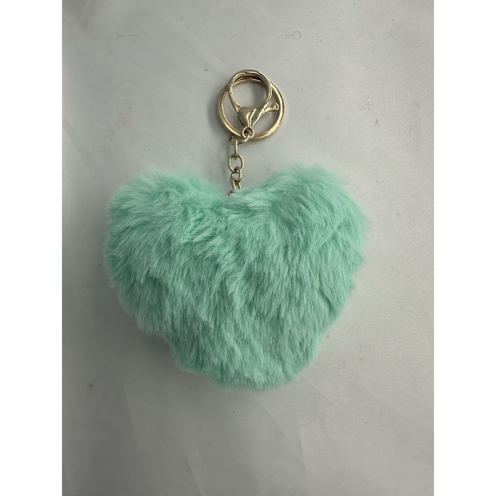 Heart Pom purse keychain - Lime Green